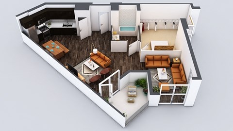 The Fifty Five Fifty 3D Floor Plan - B11